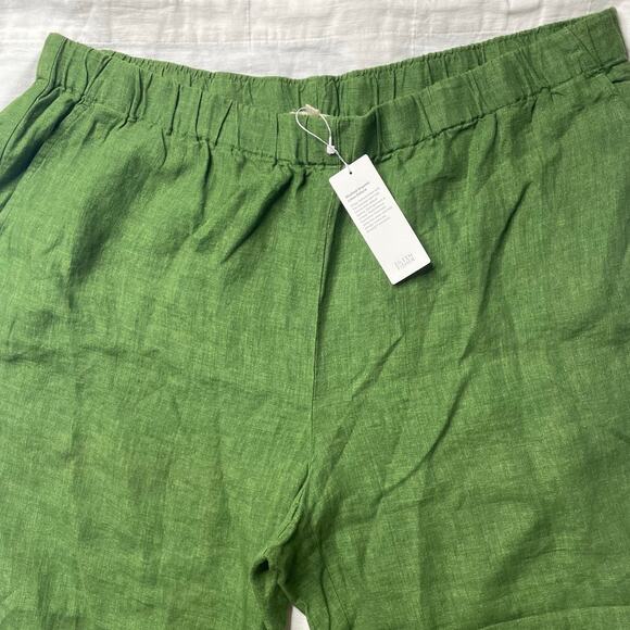 NWT Eileen Fisher Washed Organic Linen Delave Wide Leg Pant Green Sz 1X Women's - Picture 2 of 4